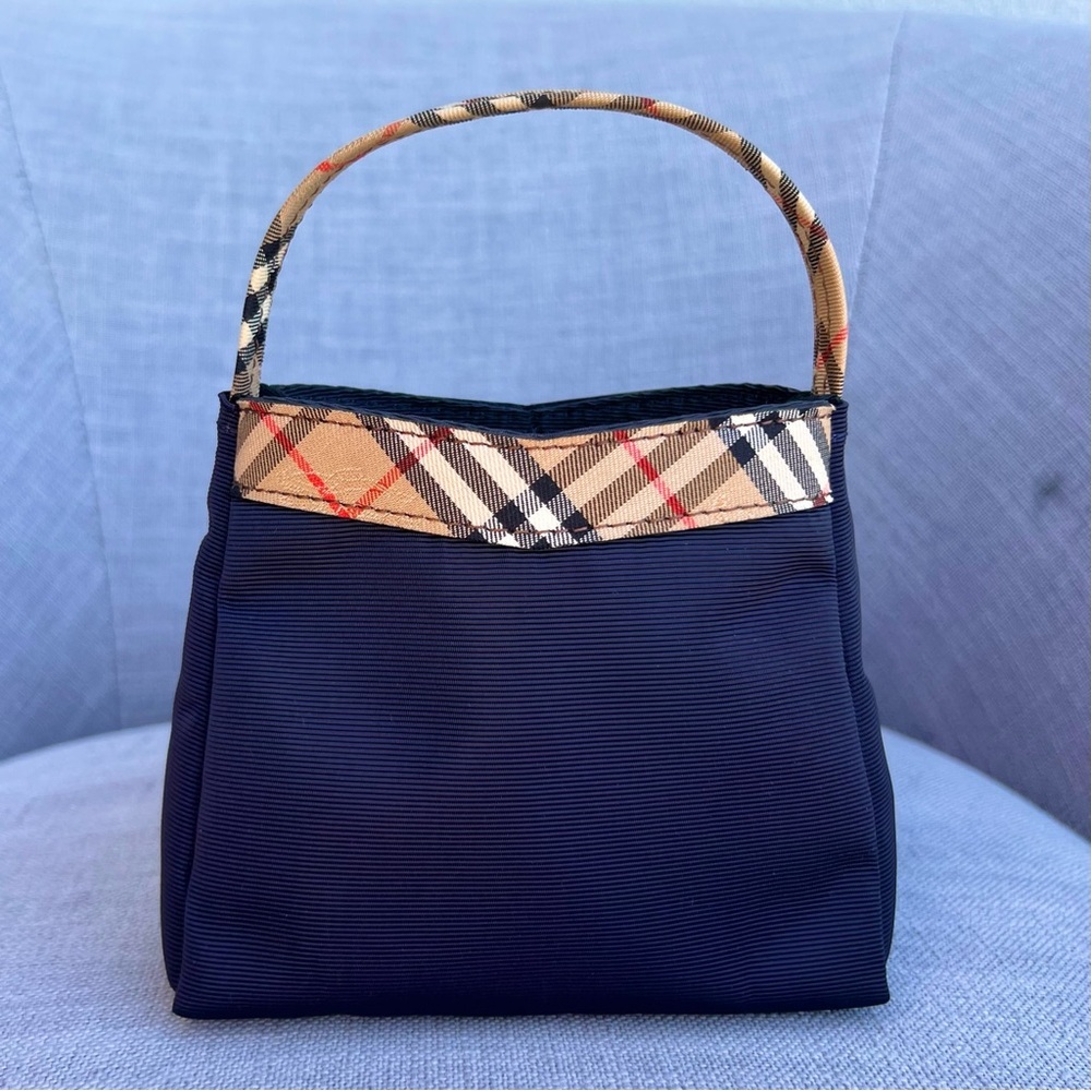 Rare Burberrys Nova Check Mini Hand Bag Navy blue - Picture 2 of 7
